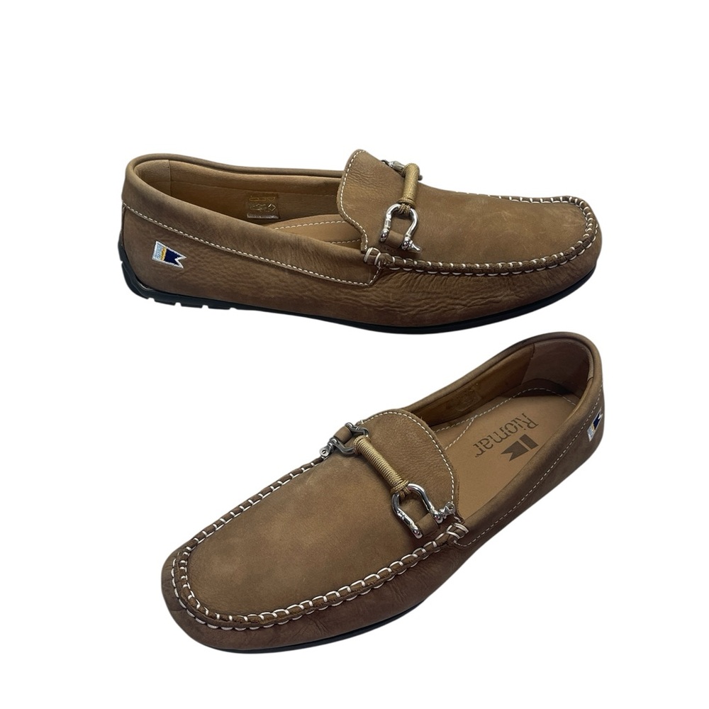 Riomar Halyard Waterman Tan Leather Boat Shoe Waterproof Slip On Loafer Mens 9